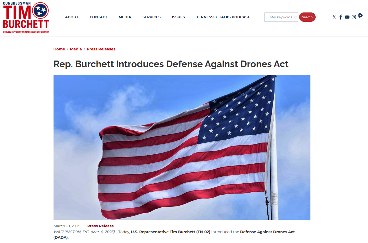 The "Defense Against Drones Act" from Tim Burchett