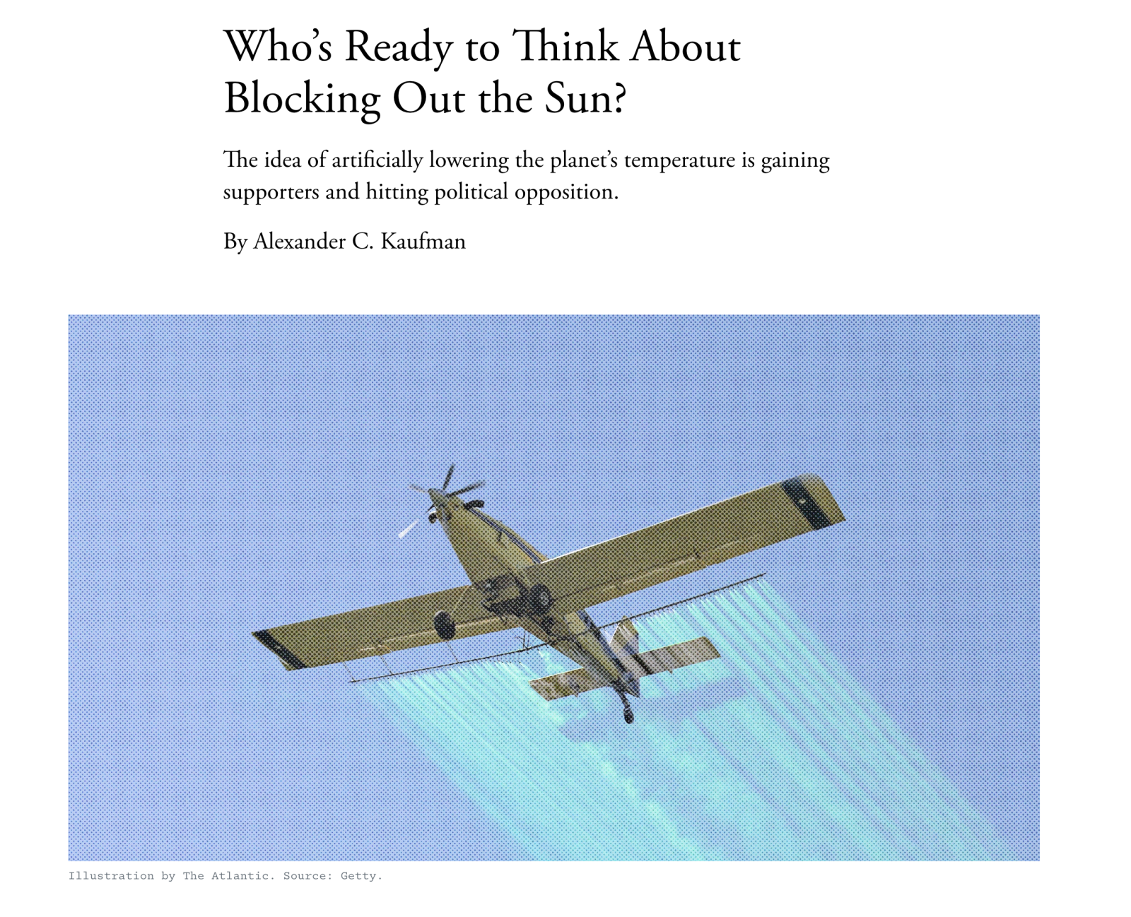 Comprehensive Article about Geo-Engineering (The Atlantic)