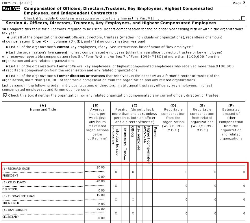 Architects and Engineers for 9/11 Truth - 990 Tax Returns, Employee Compensation