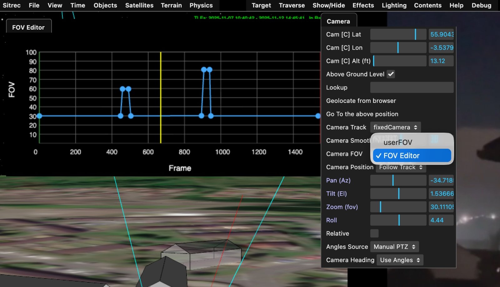 Sitrec 2.10.1 - FOV Editor