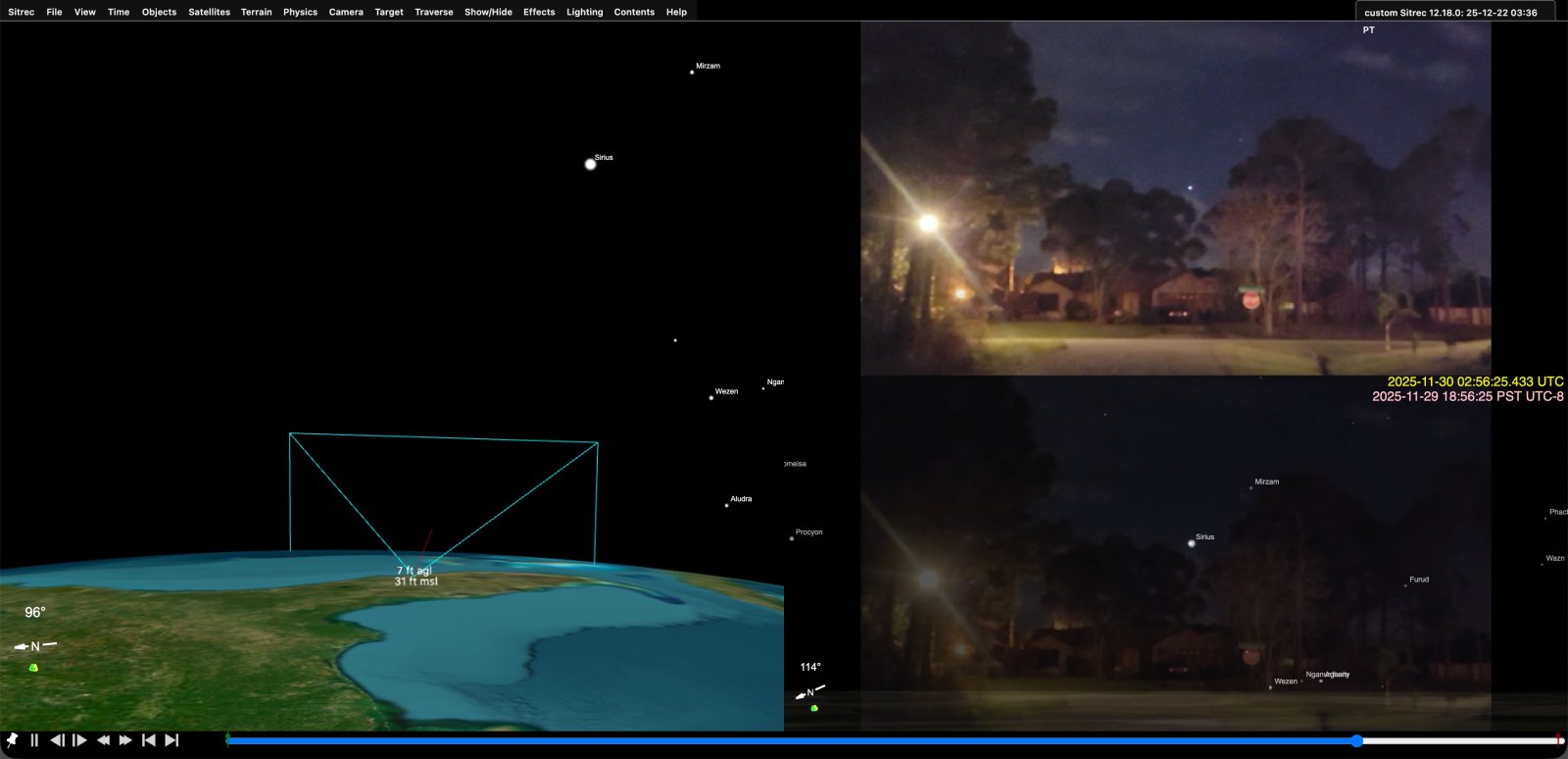 Odd light " sphere" hovering and changing color video.