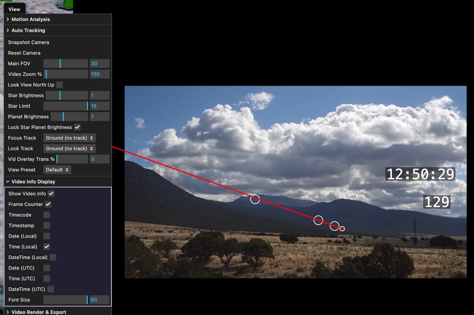 Sitrec: Video Info Display (frame counter, time)