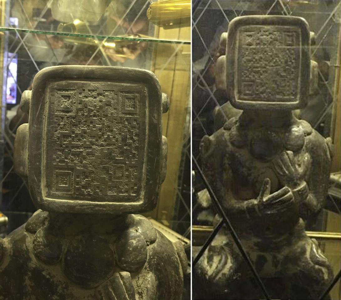 Decoded: Statue with a QR code head | Metabunk