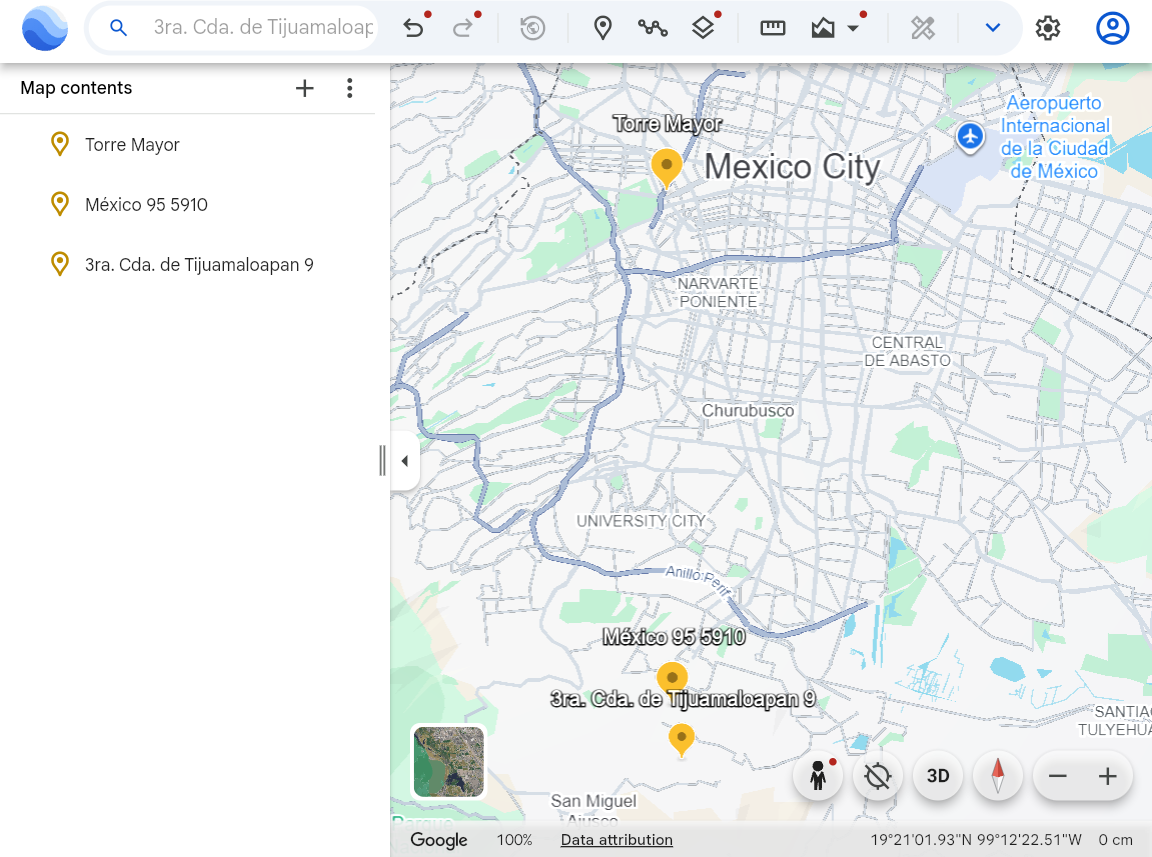 Google Earth - Torre Mayor del OVNI triangular en la Ciudad de México.png