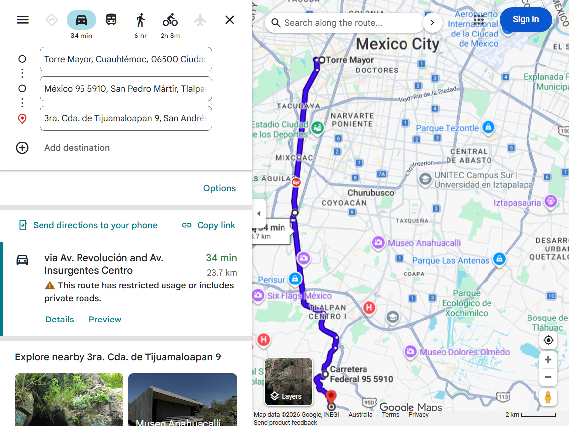Google Maps - Torre Mayor del OVNI triangular en la Ciudad de México.png