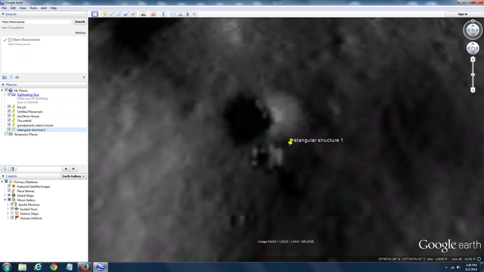 Rectangular building type objects on the surface of the moon [Like the ...