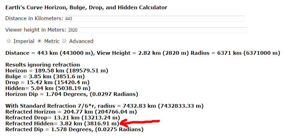 Explained: 443 km distance- mountains visible. | Metabunk