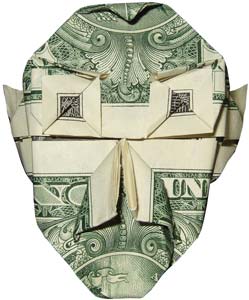 Pictures of money showing twin towers