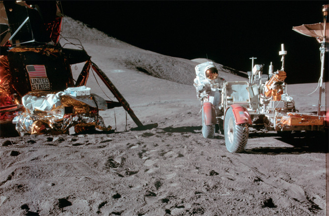 moon buggy on the moon