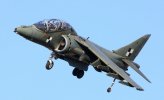 unique Harrier T12A is seen on approach to Boscombe Down.jpg