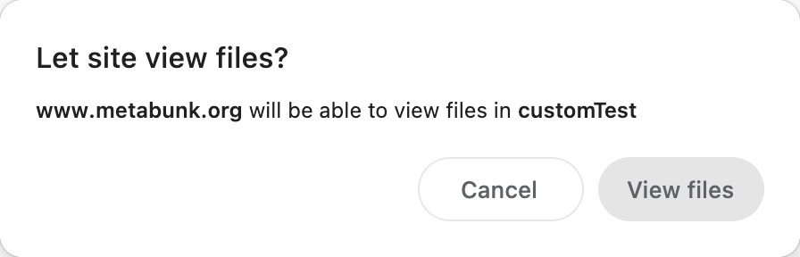 Folder permission dialog