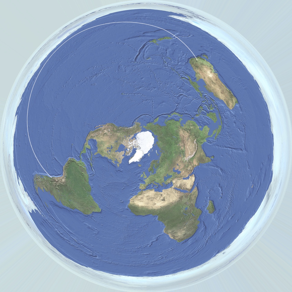 flat earth map vs globe map